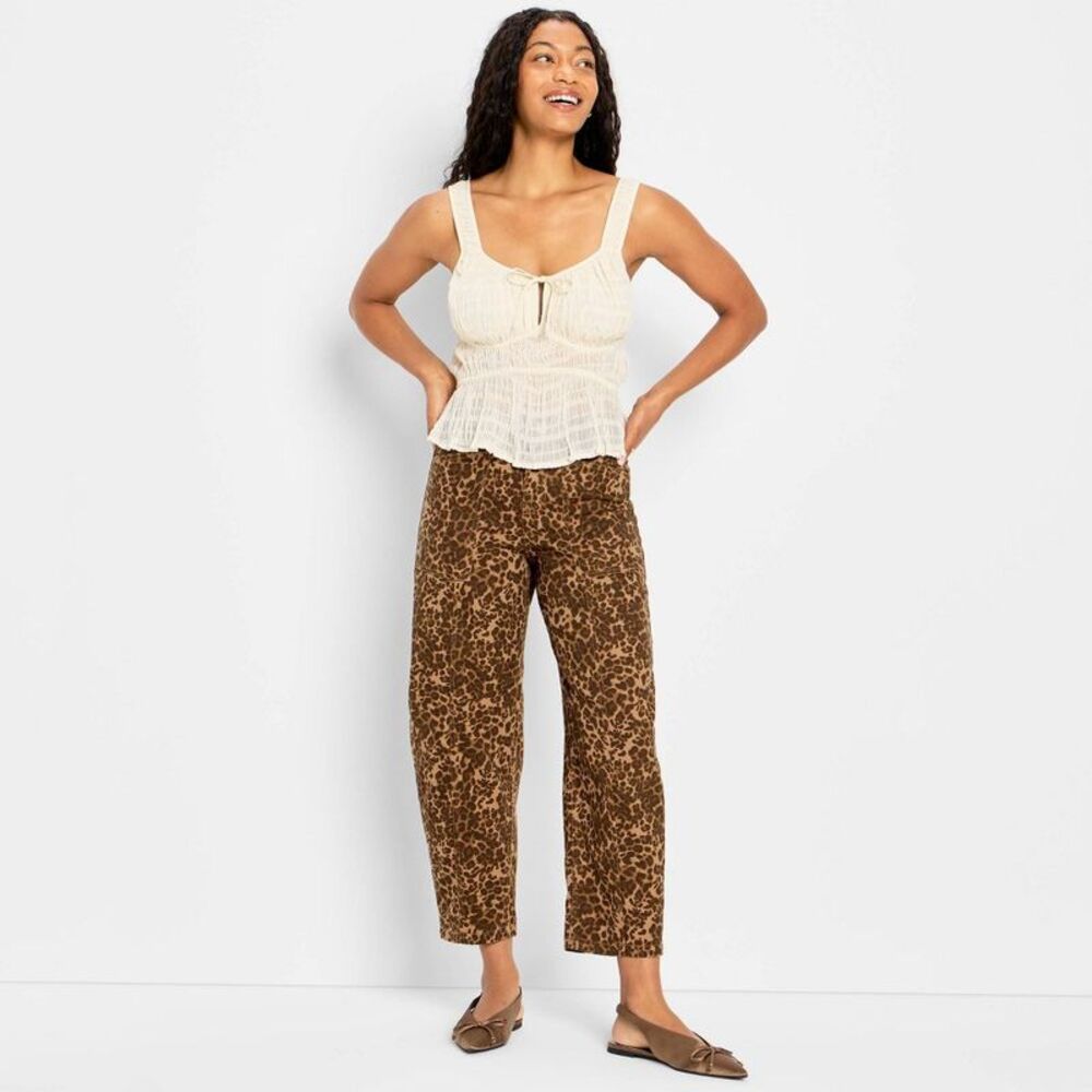Future Collective - Women's Mid-Rise Barrel Leg Jeans - Future Collect Brown - Picture 3 of 3